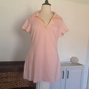 Cider Pink Dress with Yellow Dot Details